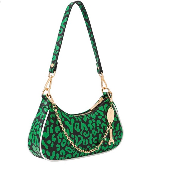 NWT Von Dutch Lime Green Cheetah 🐆 Shoulder Bag - Picture 5 of 9